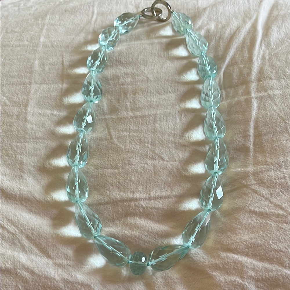 NWOT Aqua glass Beaded Necklace